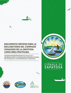 Portada Documento Síntesis para la Declaratoria del Complejo Cenagoso de la Zapatosa como Área Protegida