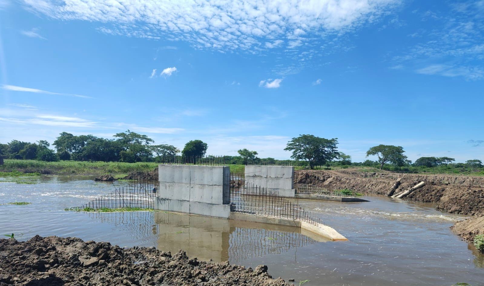 Base puente sobre el caño
