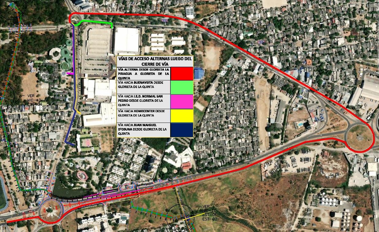 Mapa general vias habilitadas troncal del caribe