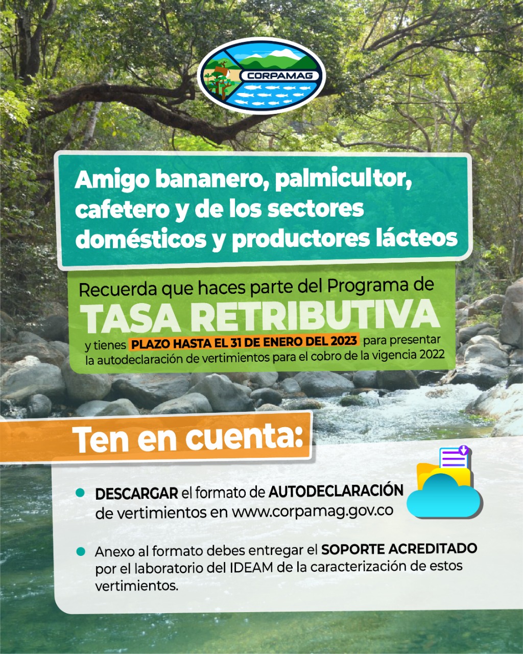 Imagen informativa tasa retributiva flayer